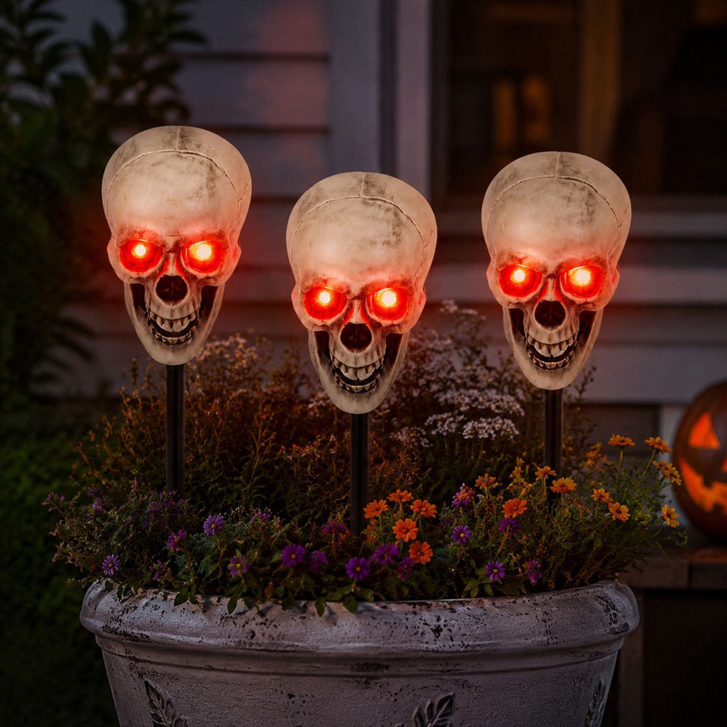 Halloween Lighted Skeleton Decor Outdoor, Solar-Powered Stake Light Realistic Scary Graveyard Bone Hands & Arms with LEDs, IP65 Waterproof for Lawn Garden Yard Party, Purple & Green