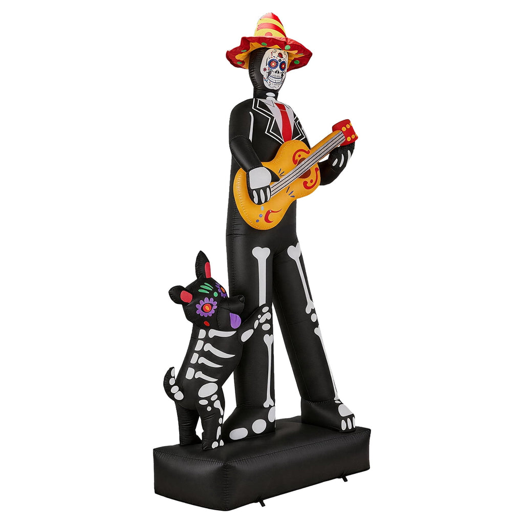 7.3ft Halloween Inflatable Ghost Musician with Puppet and 6 LED Lights