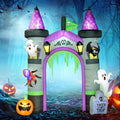 141.7IN Inflatable Halloween Archway with Ghost Pumpkin Spider Bat LED Lights Yard Decor