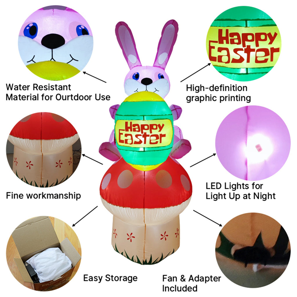 7.9 FT Halloween Inflatable Pumpkin & Ghost Yard Decoration, Pumpkins with Witch Hat, 7 LED Lights, Outdoor Blow Up Decor