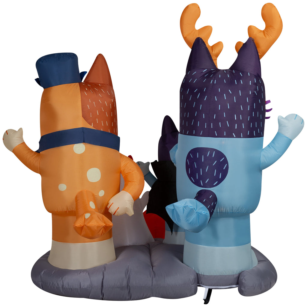 Gemmy Halloween Inflatable Bluey and Family Scene, 5.5 ft Tall, Multi