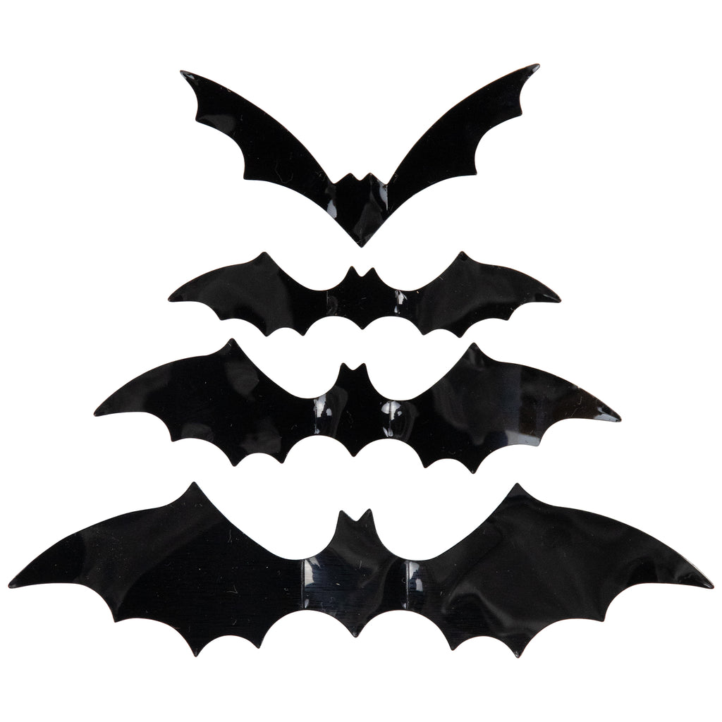 Northlight Lighted Halloween Twig Wreath with Bats - Warm White LED Lights - 22" - Black