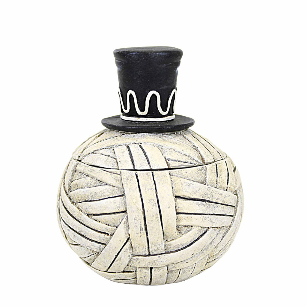 Bethany Lowe Mummy Moe Container - One Lidded Figurine 4.5 Inch, Polyresin - Halloween Top Hat Mask Jp2032