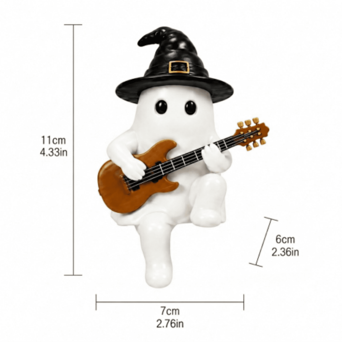 Halloween Decorations Outdoor, Lighted Hanging Ghost Decor with Witch Hat & Broom, LED Flying Ghost Decoration for Porch, Yard, Tree, Patio, Haunted House & Indoor Party 43.3in