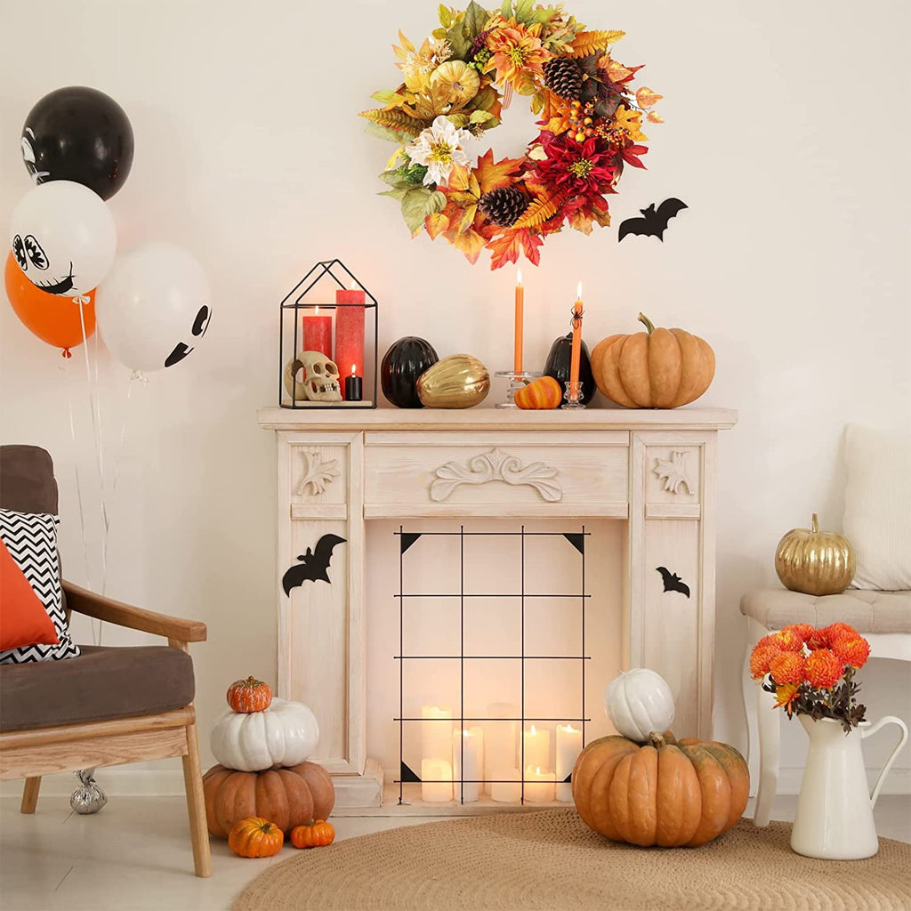 24 Inch Fall Wreaths for Front Door Outside, Fall Door Wreath with Pumpkins,Dahlia,Sunflowers, Maple Leaves,Autumn Wreaths Decorations for Harvest Thanksgiving Halloween Indoor Outdoor Home Decor