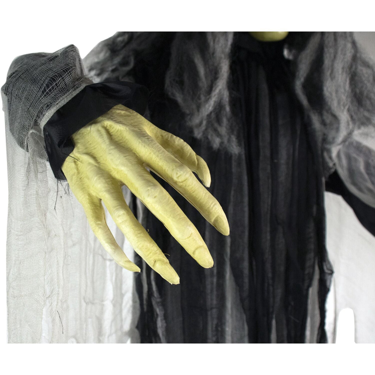 Haunted Hill Farm 6 ft Animatronic Talking Forest Witch with Movement and Lights for Scary Halloween Decoration, HHWITCH-44FLSA