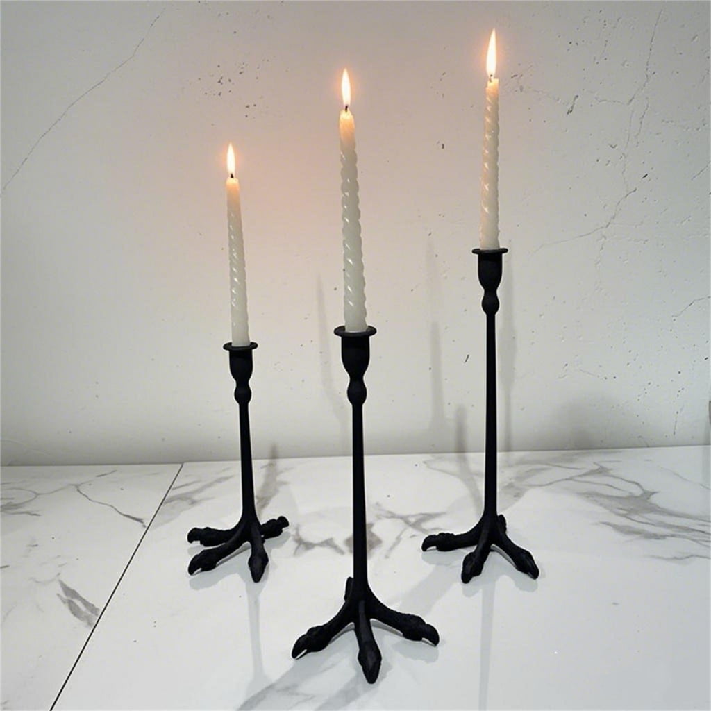 KCAHPAN Antique Inspireds Metal Claws Candle Holder Stand for Tapers Candle for Halloweens