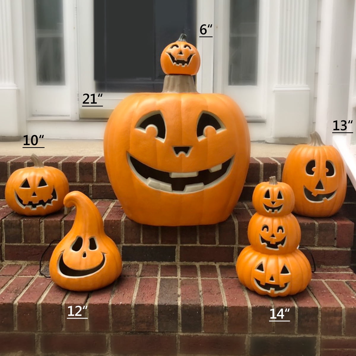 20 Inch LED Jack O' Lantern - Pre-Lit Halloween Pumpkin With Smile Face Indoor/Outdoor