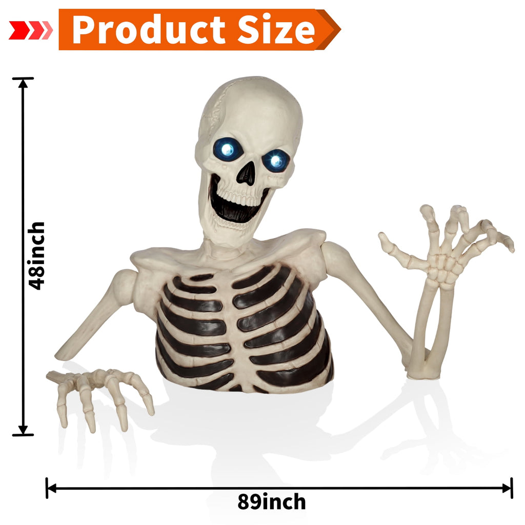 Seasons 35" Halloween Giant Groundbreaker Skeleton, Halloween Decoration for Outdoor Lawn Yard and Porch