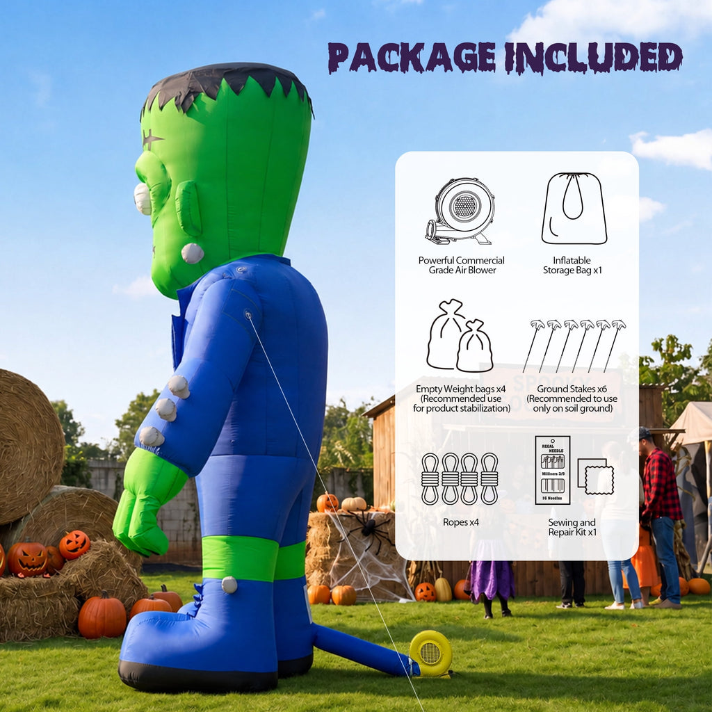 Wellcomer 20ft Giant Inflatable Frankenstein with Blower - Halloween Outdoor Decor