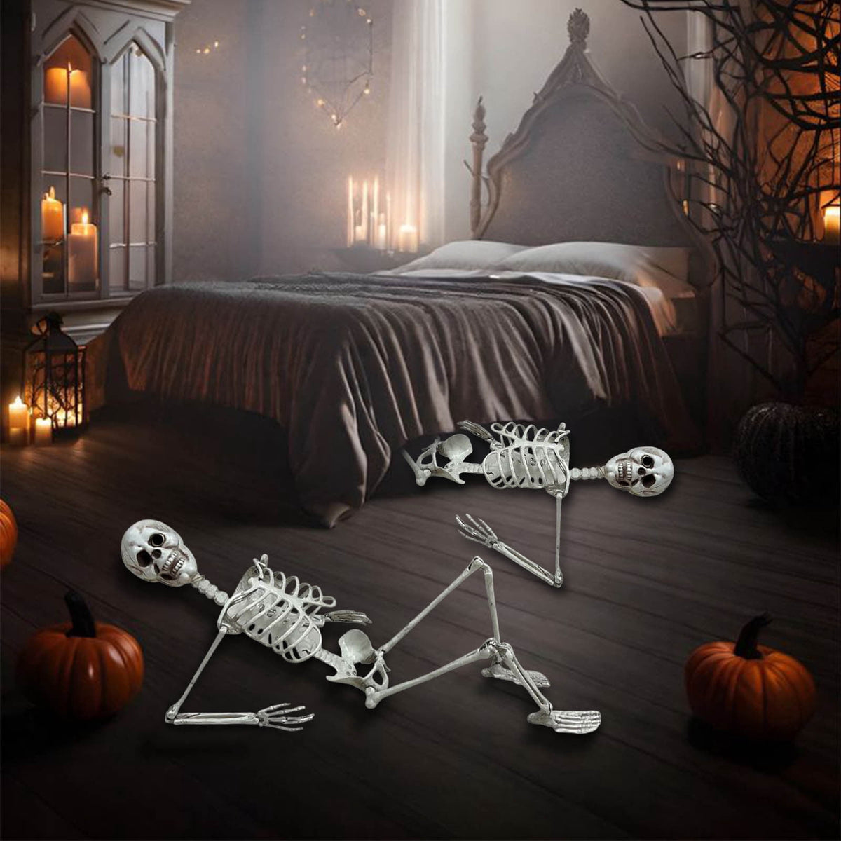 XGFHYJEH Halloween Decor, Halloween Decorations, Halloween Decorations Indoor, Halloween Indoor Decor, 170cm Halloween Skeleton Prop Human Full Size Skull Life Body Model