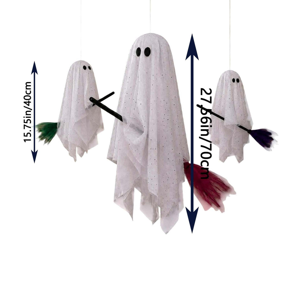 Halloween Decorations 3PC Light Up Ghost Spooky Ghost Decor with Remote for Porch Home Indoor Outdoor Garden Yard Lawn Party Decor