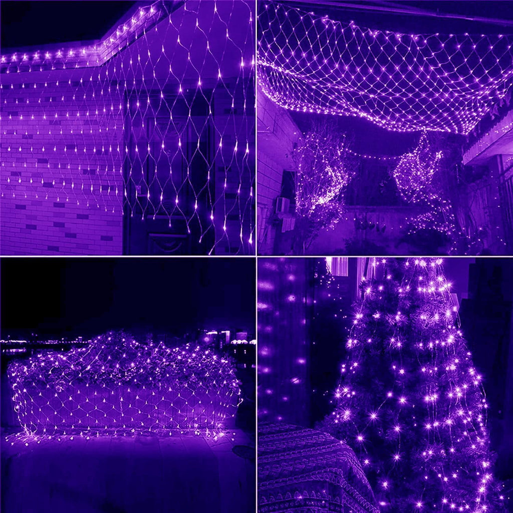 Garden Net Lights, Battery Operated 672 LED Waterproof Net Mesh Lights with 8 Modes, 6x4M Fairy String Lights for Outdoor Indoor Christmas Tree, Bush, Backyard, Garden, Party Décor