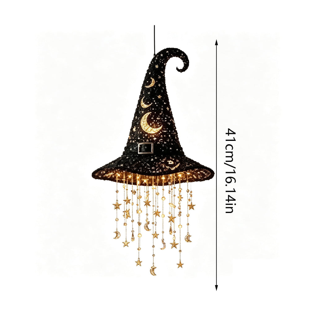 Clearance Witch Hat Halloween Light, LED Hanging Witch Hat Decoration,Battery Operated Spooky Lamp for Indoor Outdoor Party, Porch, Mantel Decor