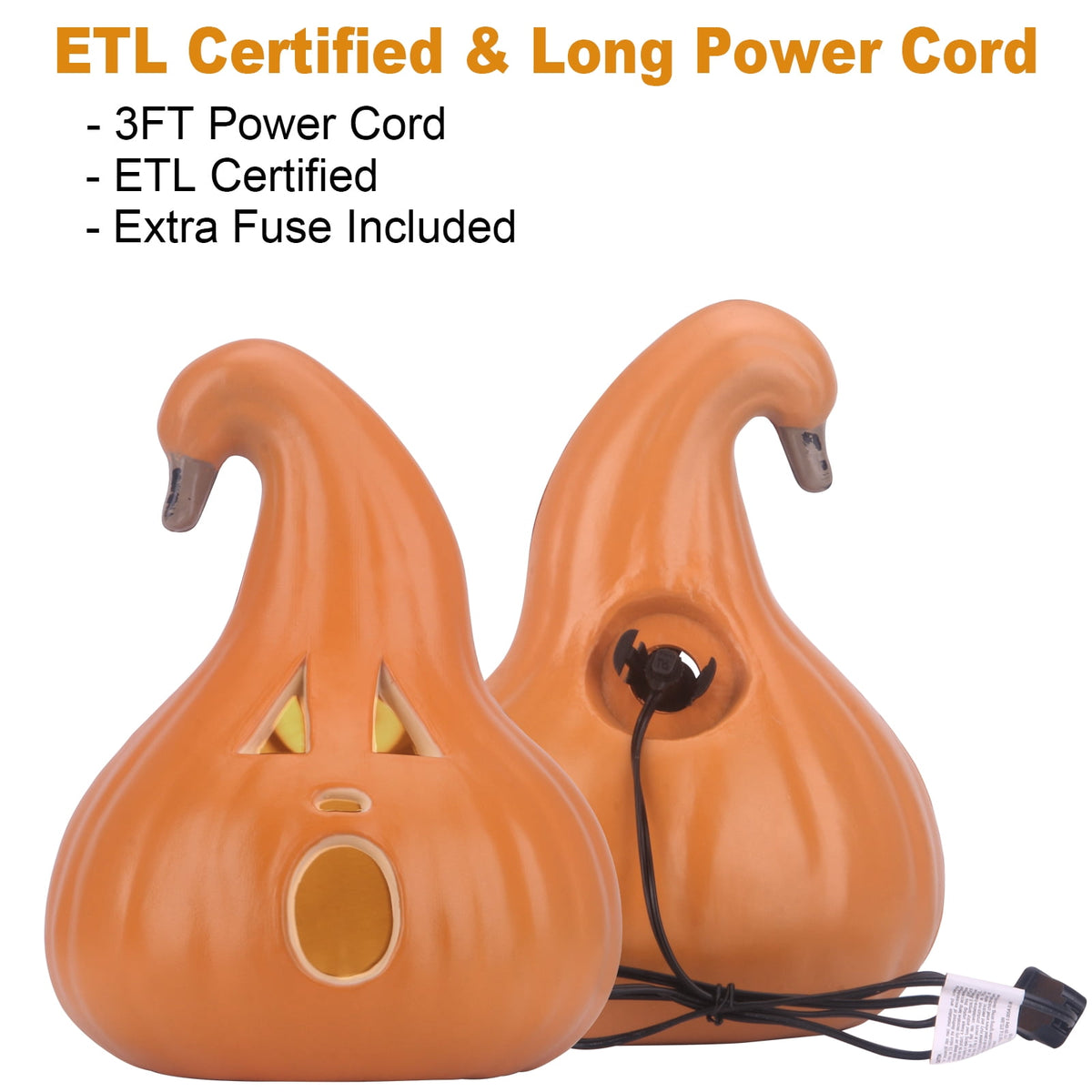 21in+12in LED Light Up Jack O Lantern Halloween Pumpkin Lights Indoor/Outdoor Holiday Festival Garden Patio Front Door Decor