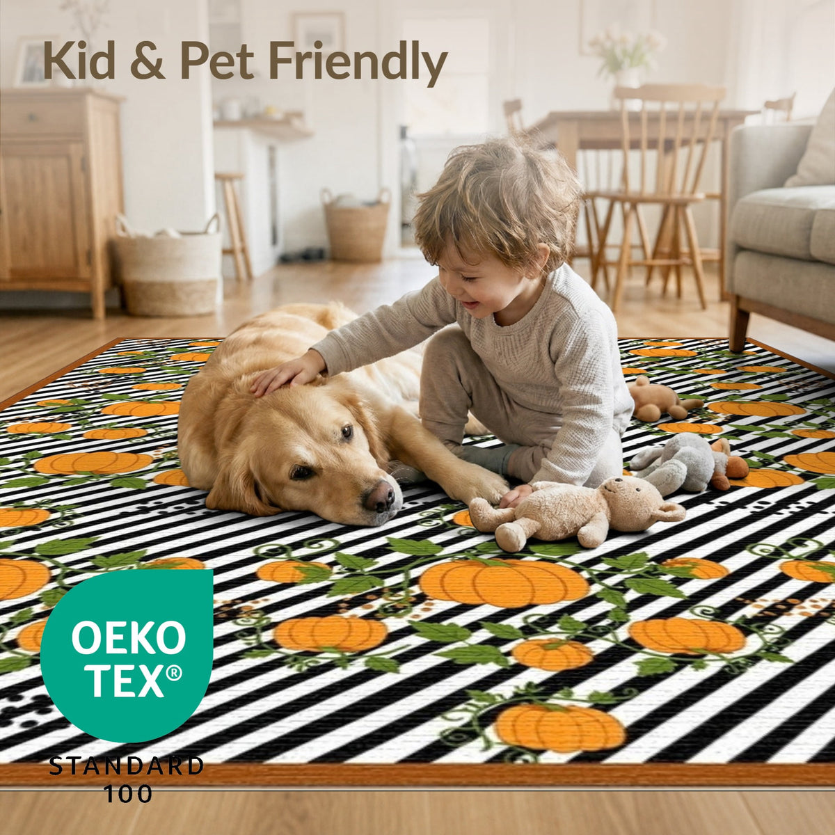 ODIKA Halloween Spooky Harvest Striped Welcome Ghosts Fallc Door Doormat Stain Resistant Low Profile for Dorm Room, Small Living Apartment