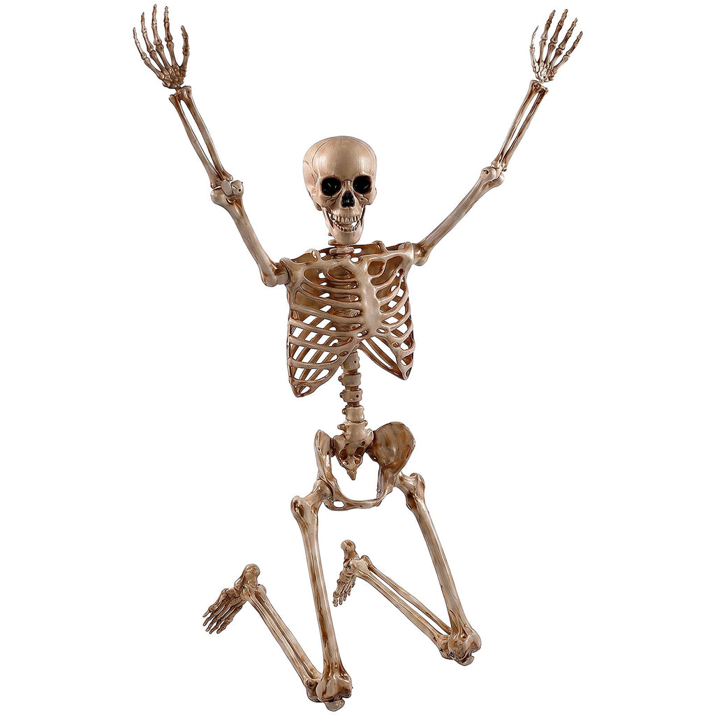 Ayieyill 5.4ft Halloween Skeleton Decorations, Weathered Posable Skeleton Decor for Halloween Decorations Outdoor Indoor