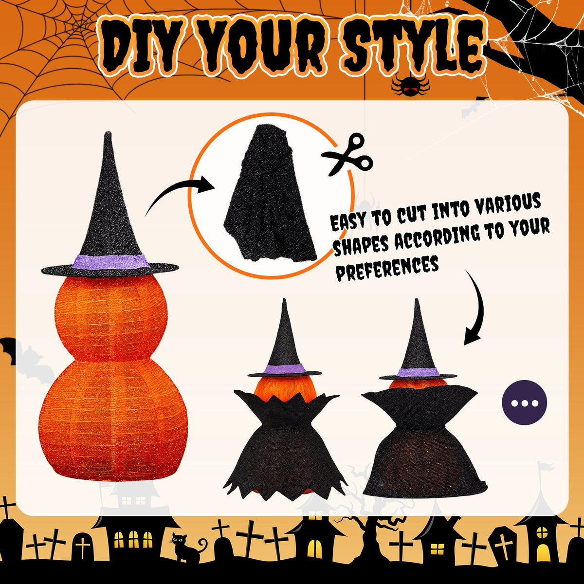 Ktaxon 3FT Pumpkins Halloween Lighted Pumpkin Outdoor Decoration for Holiday Lawn Garden Party,2Pcs