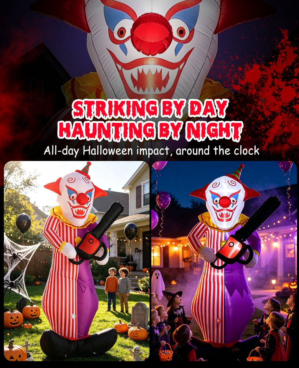 Areker 12ft Halloween Inflatable Grim Reaper, 7 Modes 3D Flame Lights Spooky Blow up Yard Decor, Waterproof & Easy Setup Halloween Ghost for Garden Patio Lawn
