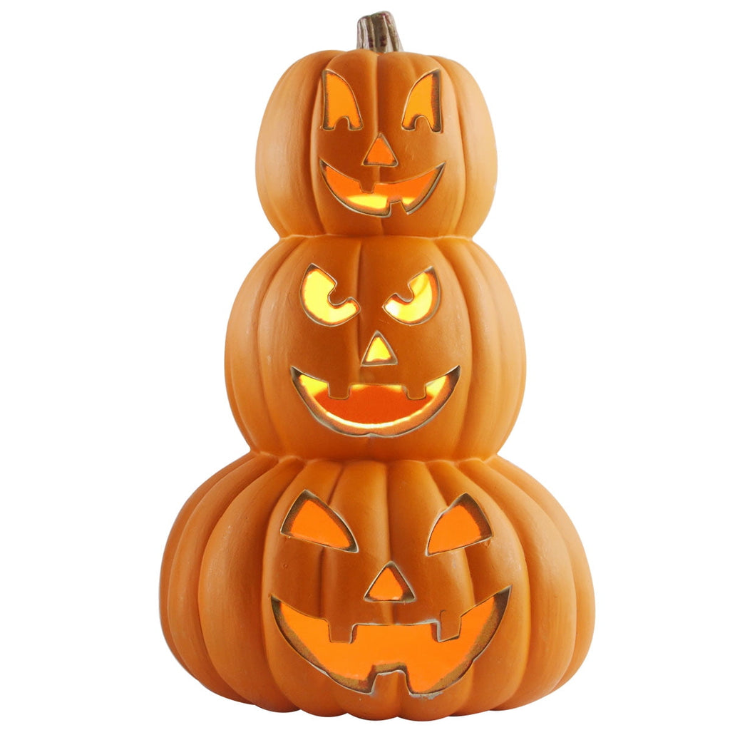 4Pack LED Lighted Jack O Lantern Indoor Outdoor Halloween Large Pumpkin Lantern Decoration