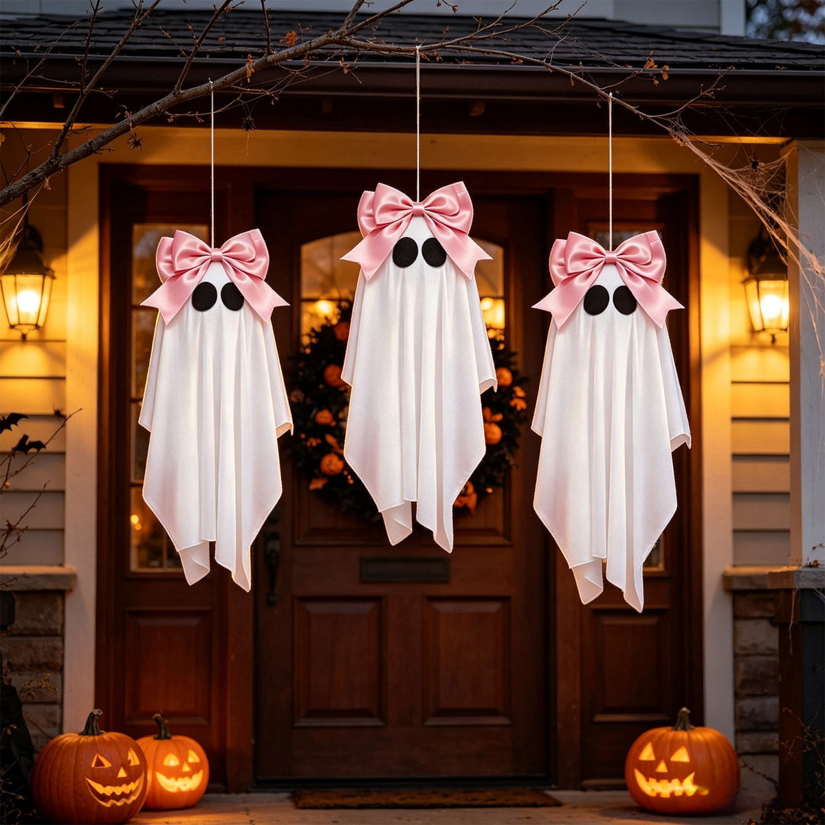 Halloween Decorations 3PC Light Up Ghost Spooky Ghost Decor with Remote for Porch Home Indoor Outdoor Garden Yard Lawn Party Decor