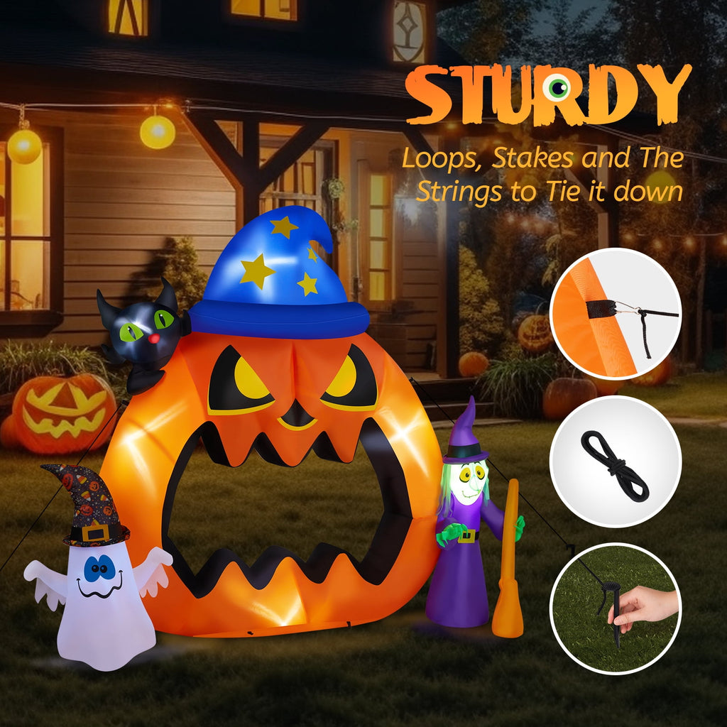 Yescom 5ft Halloween Pumpkins,Stacked Foldable,Jack O Lantern,LED Lights Party Outdoor Decorations 2026