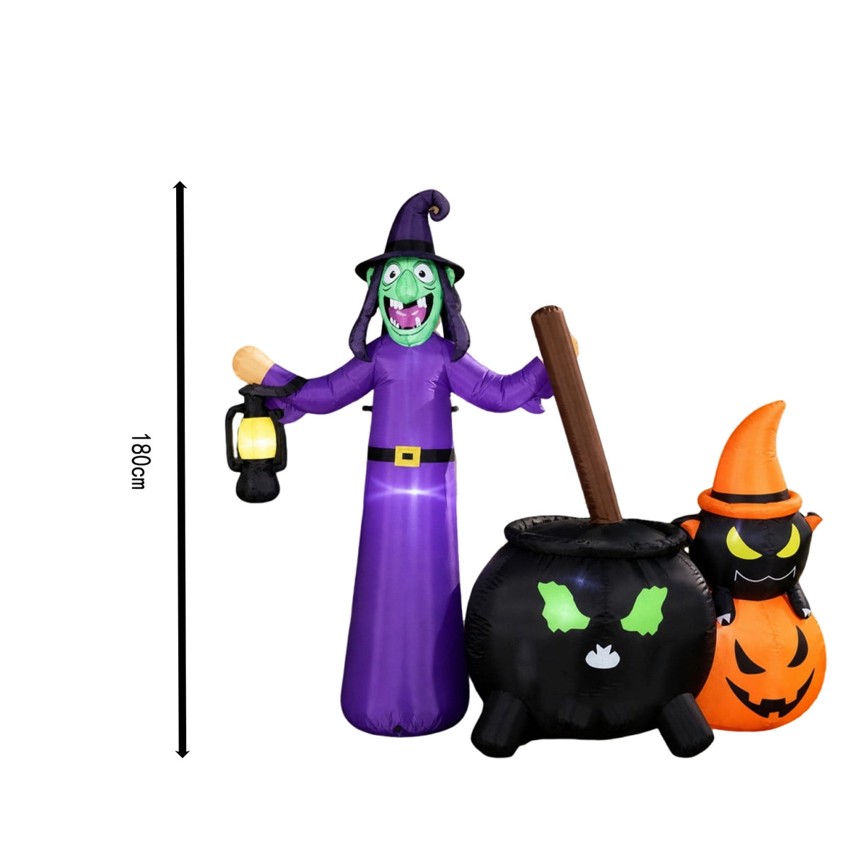 Halloween Inflatables Witch Outdoor Decorations, Outdoor Blow Up Decor for Yard, Party Decoration Inflatable Blow Ups for Yard Outside Halloween Decor