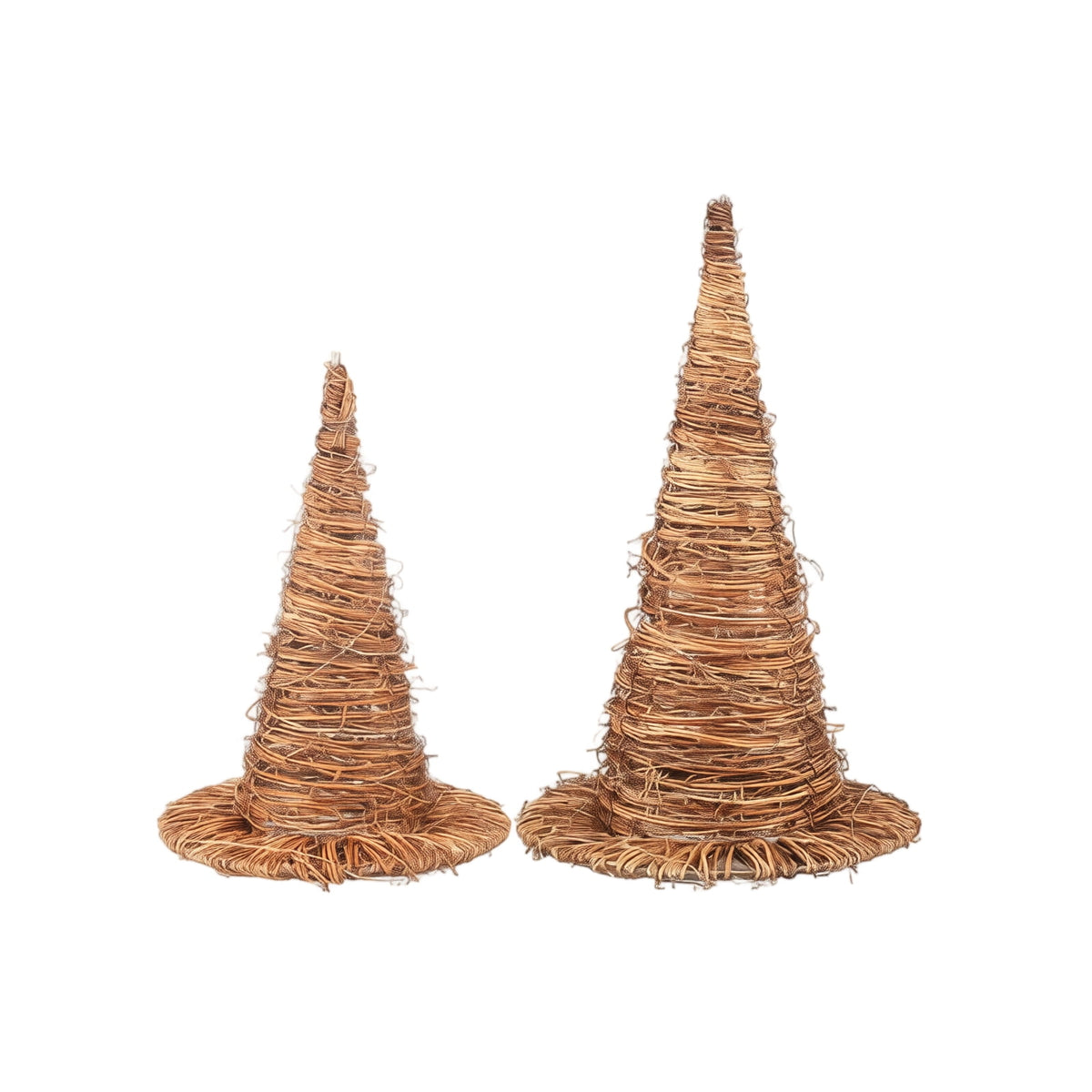 1PC Halloween Rattan Witch Hat Decor with String Lights, Cottagecore Halloween Wicker Wizard Hats Woven Witch Hat, Chic Halloween Party Supplies Home Bedroom Garden Patio Backyard Decoration