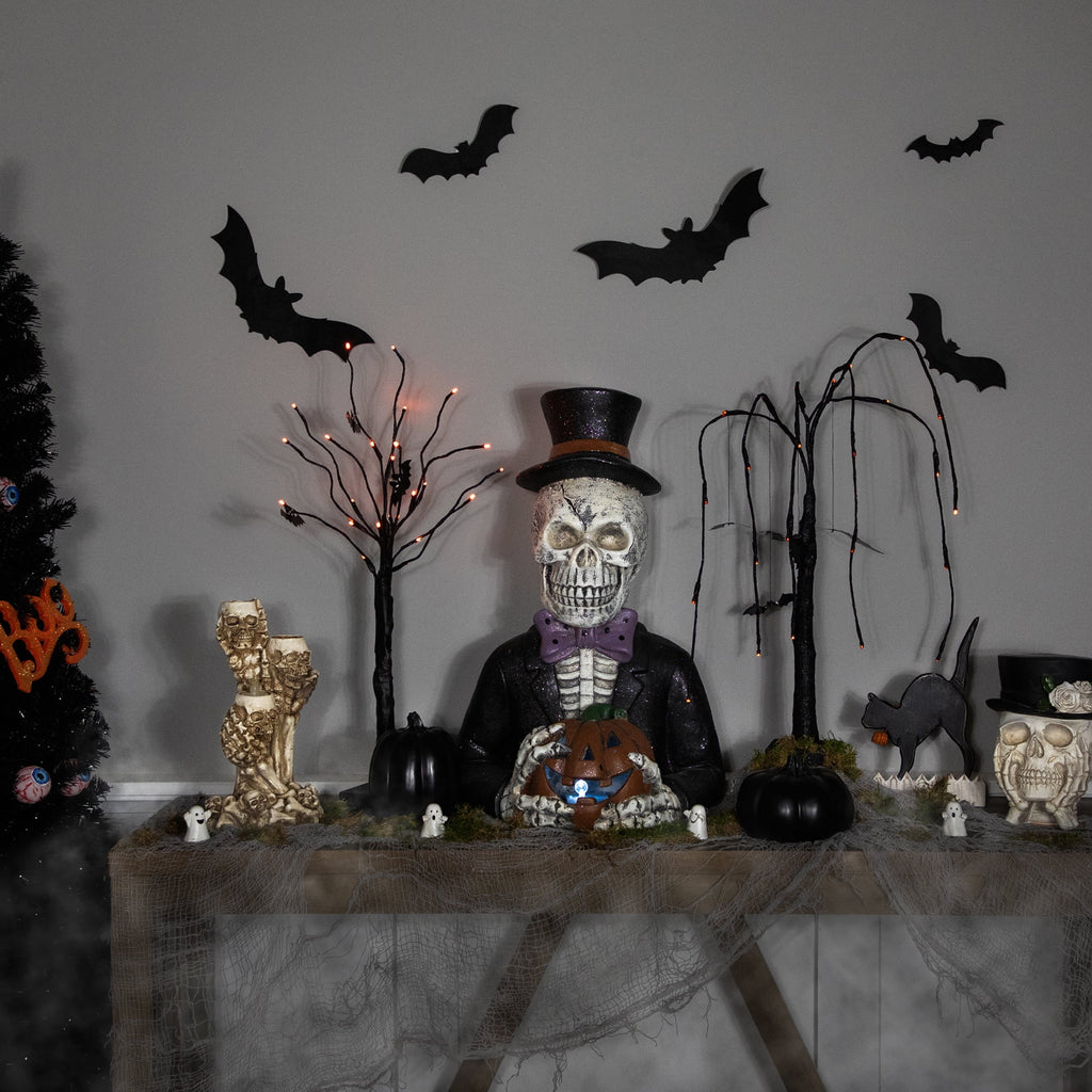 Northlight LED Lighted Skeleton with Jack-O-Lantern Halloween Decoration - 23.5"