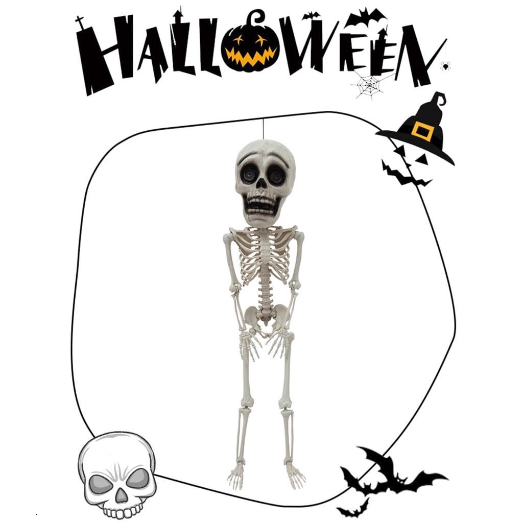lanema Movable Joint Hanging Skeleton Halloween Decoration for Entryway Home Displays