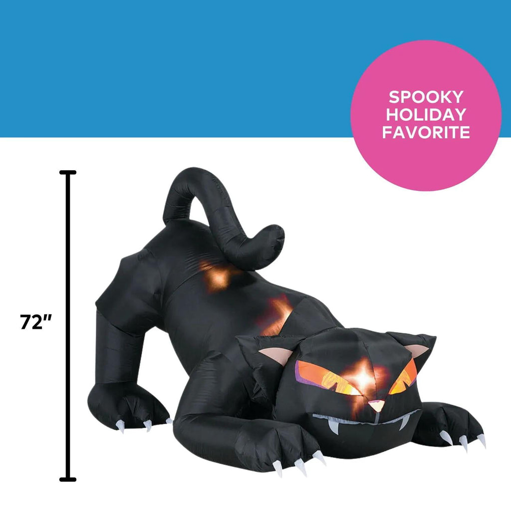Gemmy 6 ft Inflatable Halloween Cat with Turning Head