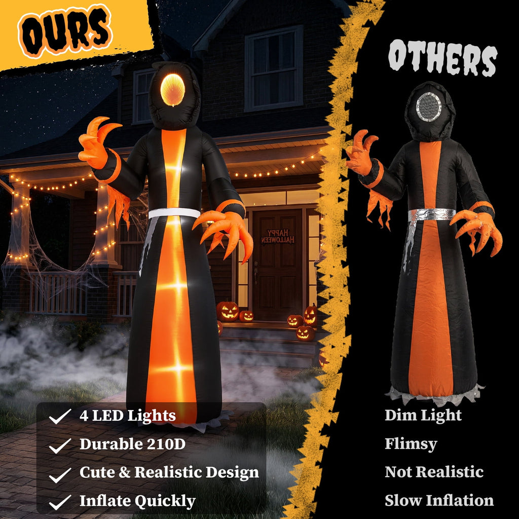 Ktaxon 12' Halloween Inflatables Ghost Outdoor Halloween Decoration,Built-In LED