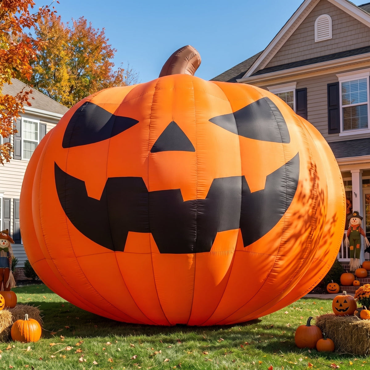 BPMIO 20FT Halloween Giant Inflatable Pumpkin Outdoor Yard Decoration with 550W Blower, 420D Oxford UL-Certified LED Light for Garden Commercial Party