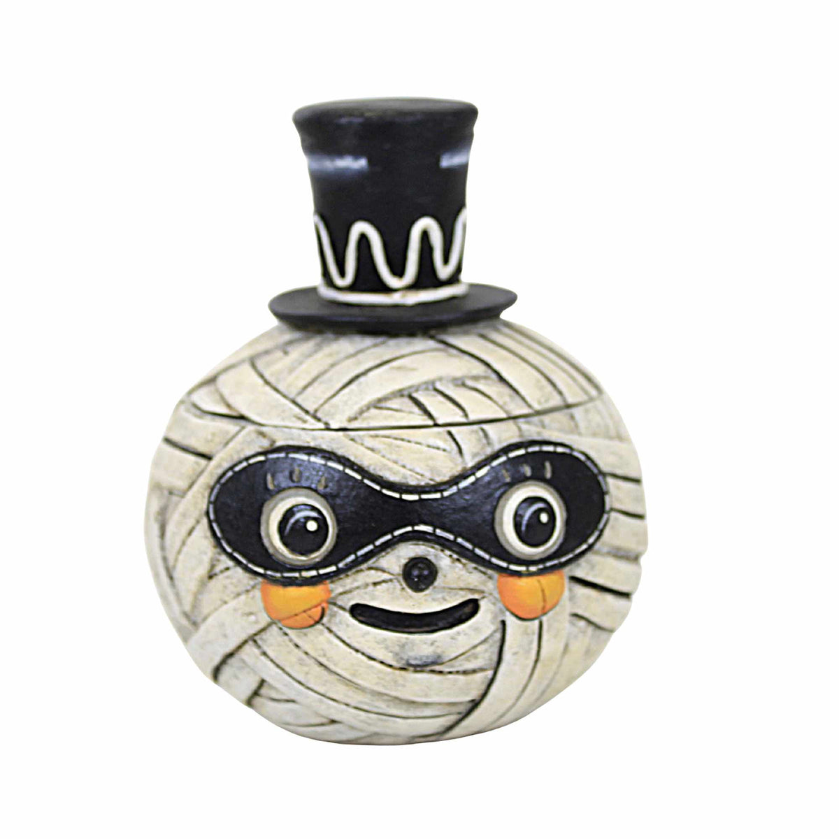 Bethany Lowe Mummy Moe Container - One Lidded Figurine 4.5 Inch, Polyresin - Halloween Top Hat Mask Jp2032
