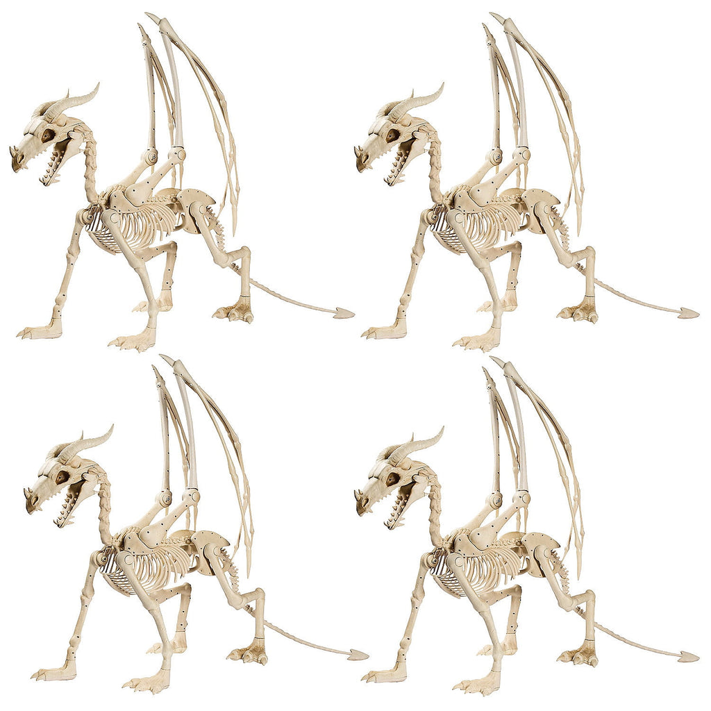 Bulk Halloween Dragon Skeletons - 4 Pc