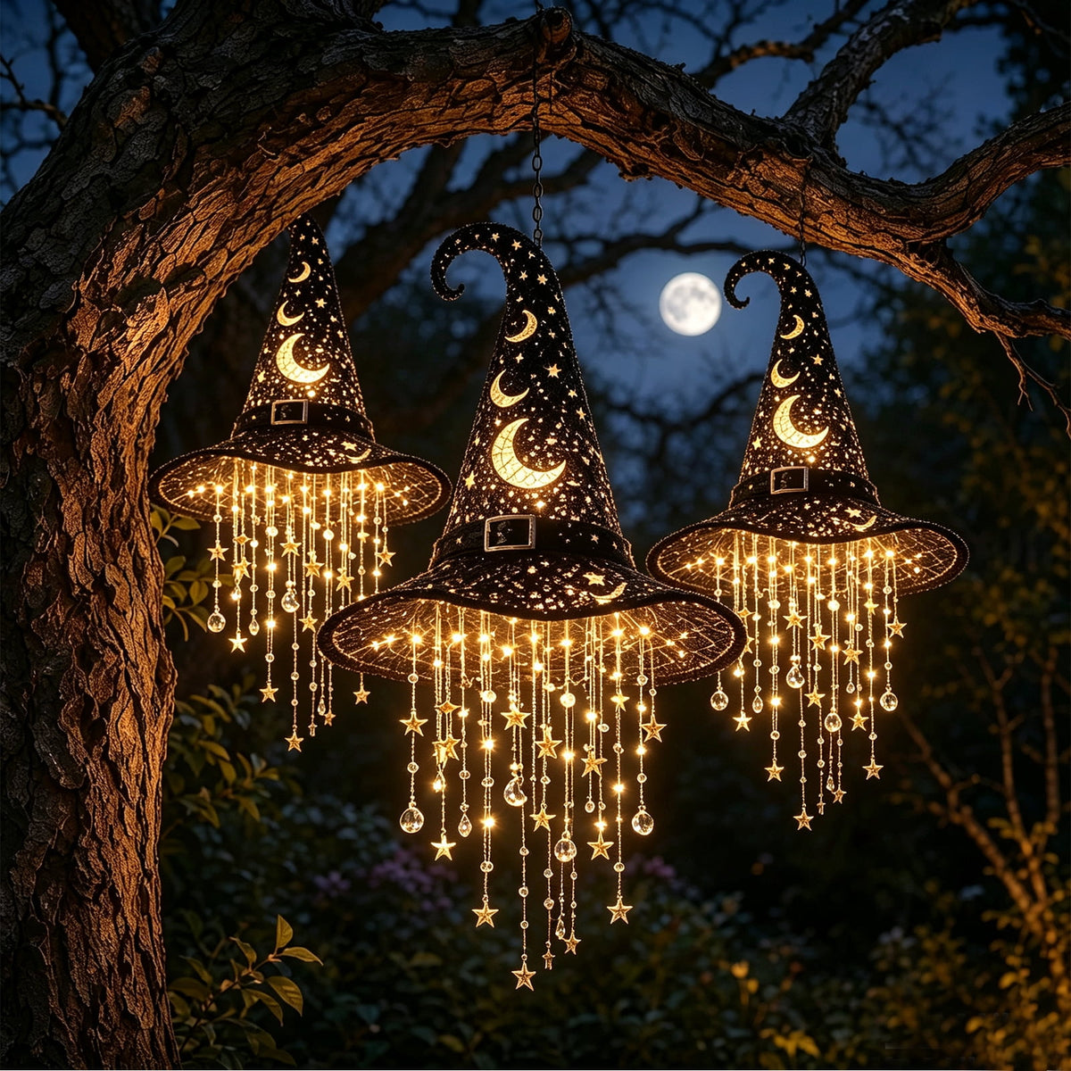 Clearance Witch Hat Halloween Light, LED Hanging Witch Hat Decoration,Battery Operated Spooky Lamp for Indoor Outdoor Party, Porch, Mantel Decor