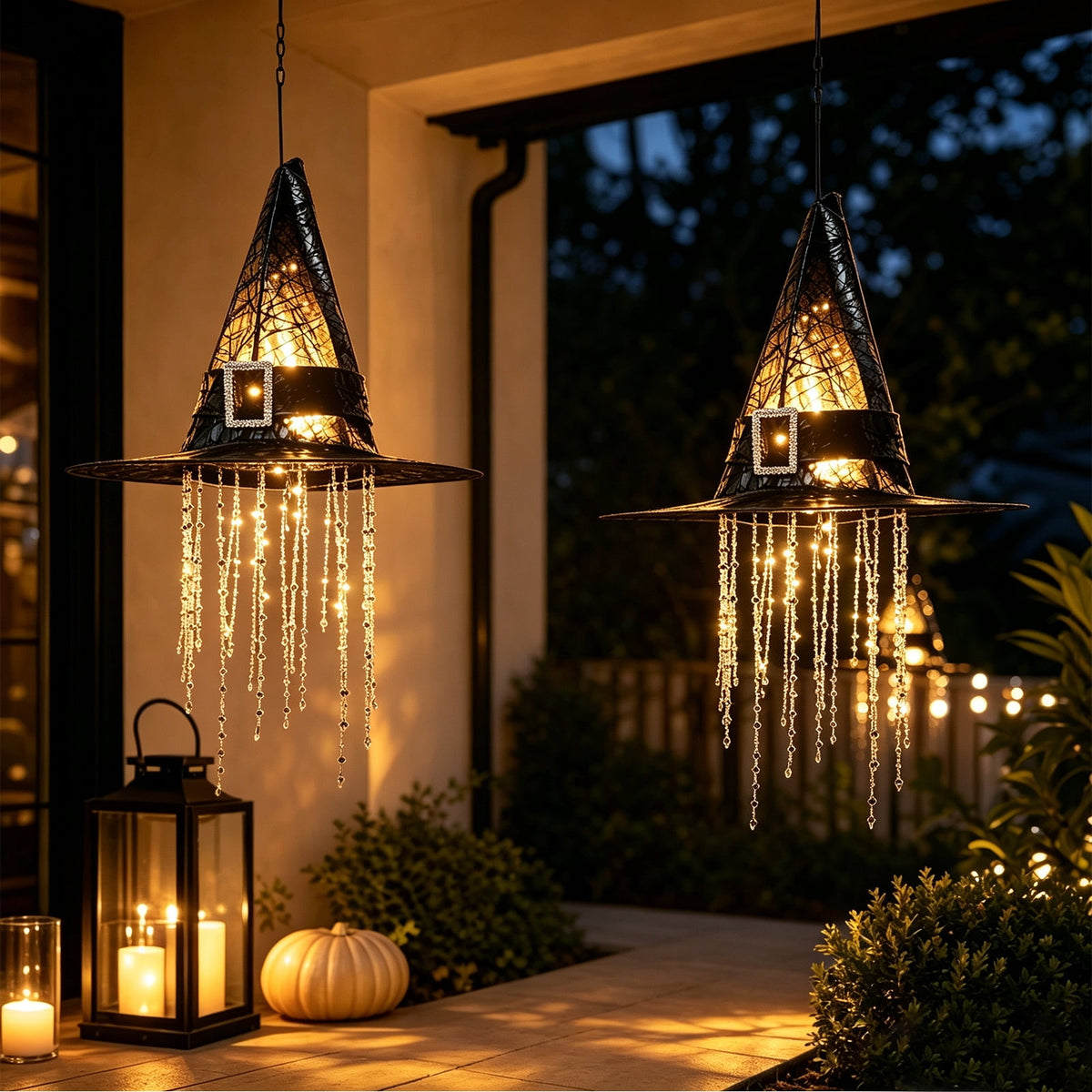 Clearance Witch Hat Halloween Light, LED Hanging Witch Hat Decoration,Battery Operated Spooky Lamp for Indoor Outdoor Party, Porch, Mantel Decor