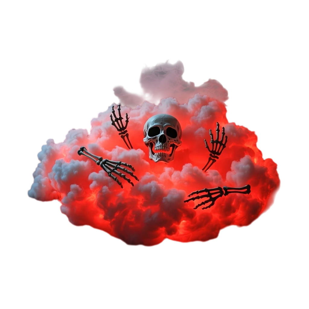 DIY Thundercloud Lamp Set with Interactive Skeleton Model - Unique LED Cloud Light for Atmospheric Decor, Features 4 Skeletal Hands and 1 Skull Head for Customizable Arrangements