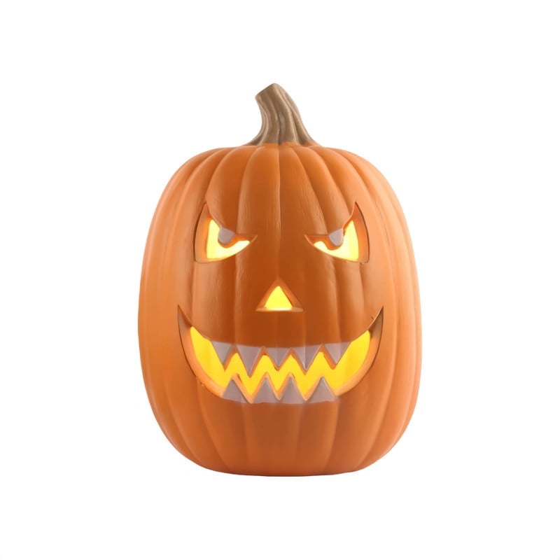 DUNCHATY 21" LED Pumpkin Light, Extra Large Angry Jack O' Lantern Halloween Decor for Outdoor Yard - Furious Face