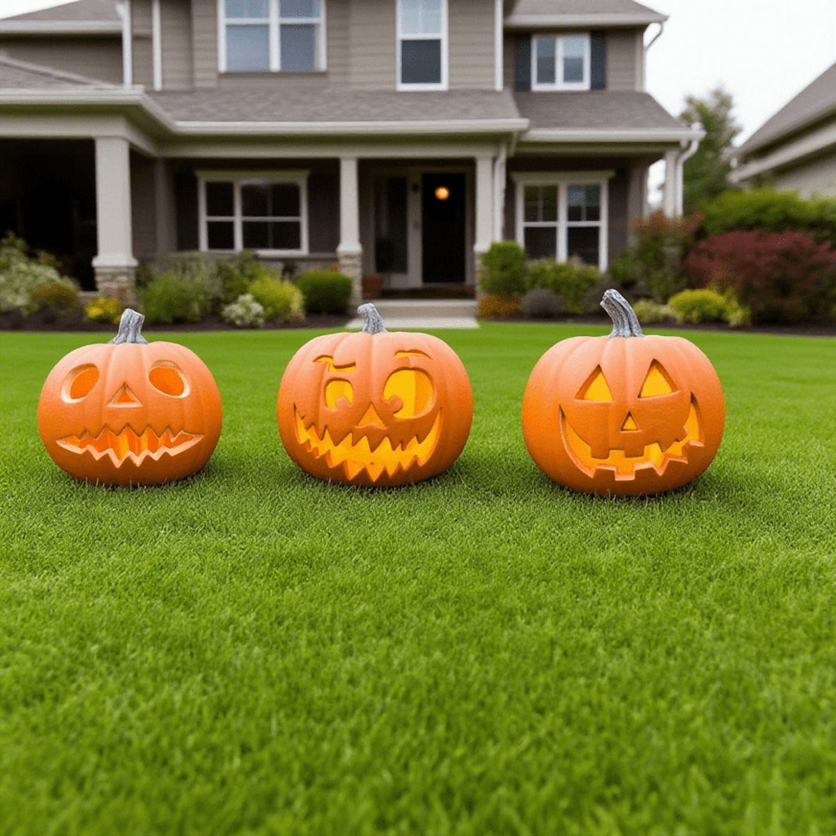 DUNCHATY LED Halloween Pumpkin Lights Set of 2, LED Pumpkin Decorations, Halloween Decor for Outdoor, Garden & Window (20"+21")