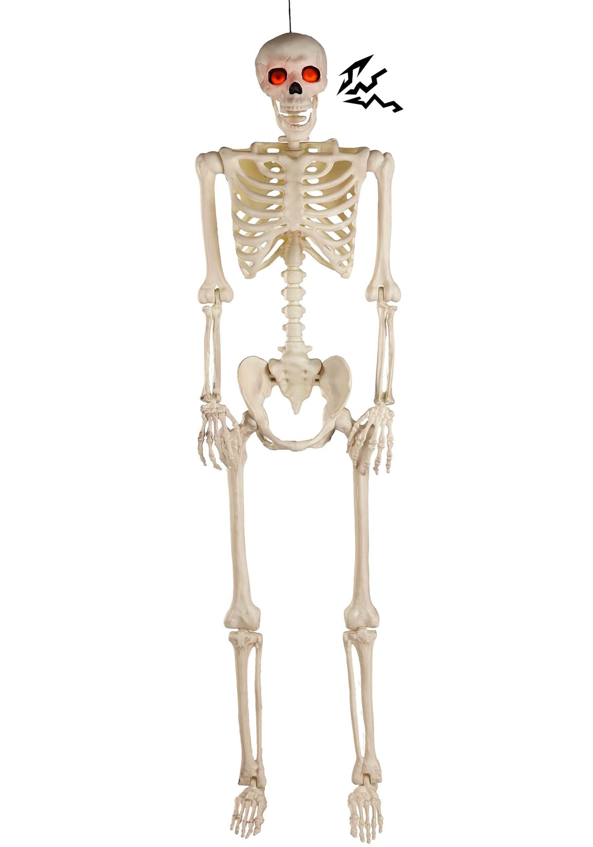 Deluxe Flaming Light Up Eyes & Talking Skeleton Decoration