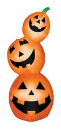 Gemmy Industries Lighted Inflatable Pumpkin Stack Halloween Decoration Orange 29-7/8 W