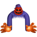 Gemmy Halloween Inflatable Jack O' Lantern Reaper Archway with Swirling Lights, 10 ft Tall, Multi