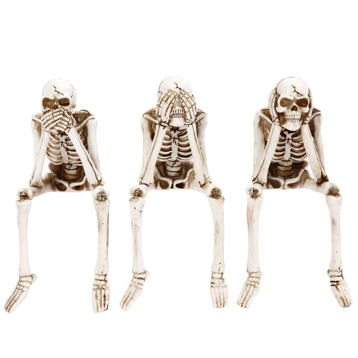 8 in. Spooky Halloween Skeletons Creepy Decor Set of Three
