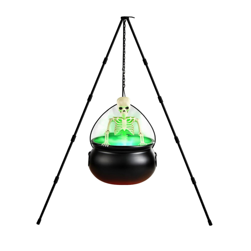 Halloween Decorations Outdoor Tripod Witch Cauldron Set with Skeleton for Lawn Yard Party