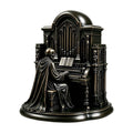 Halloween Gothic Skeleton Pipe Organ Statue with LED Light, Spooky Cathedral Figurine for Home Decor