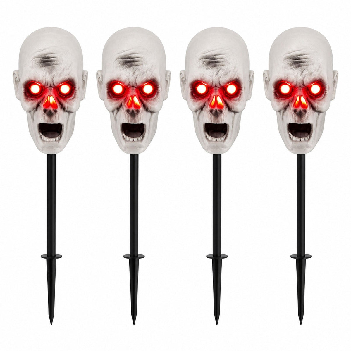 Halloween Lighted Skeleton Decor Outdoor, Solar-Powered Stake Light Realistic Scary Graveyard Bone Hands & Arms with LEDs, IP65 Waterproof for Lawn Garden Yard Party, Purple & Green