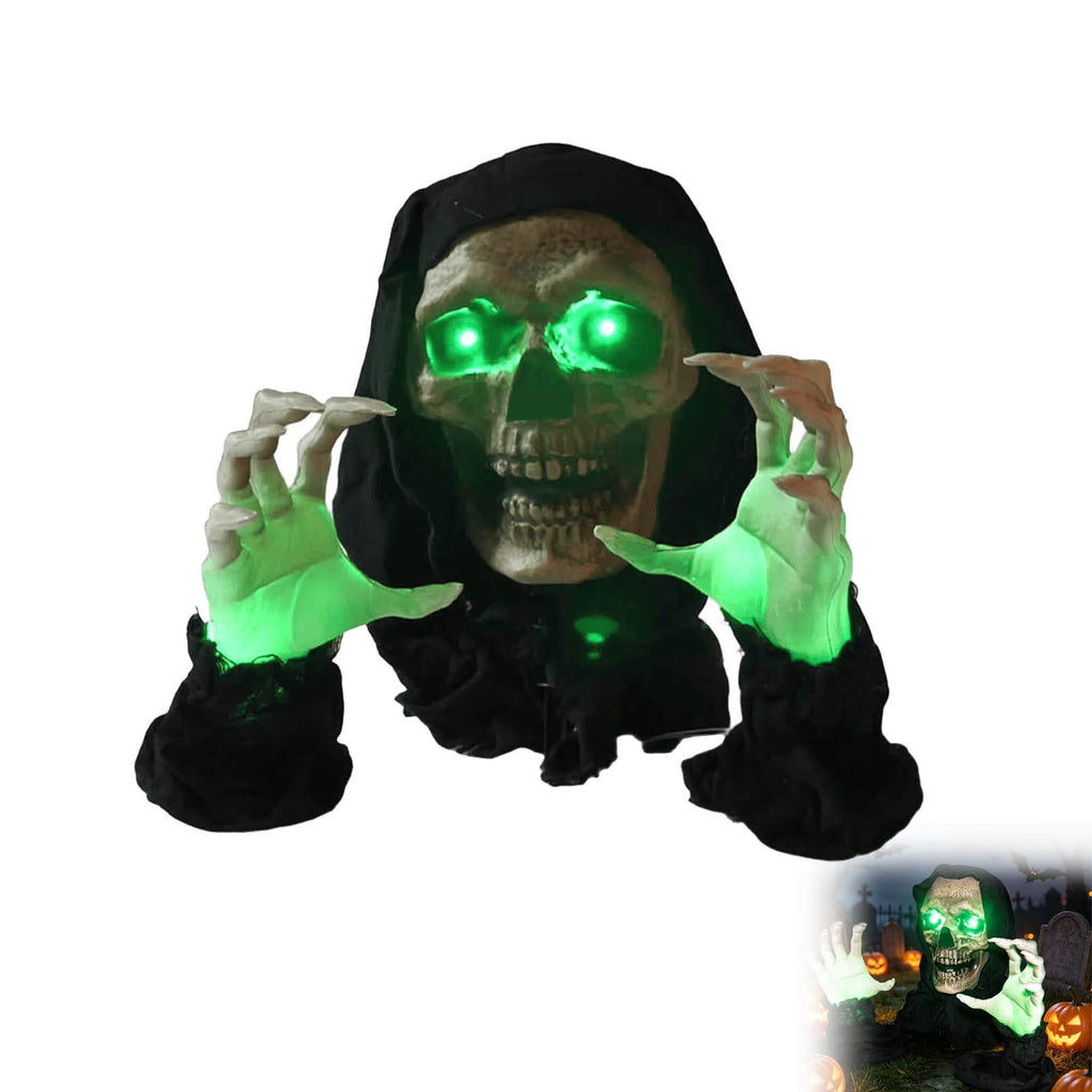 Halloween Skeleton Garden Stake Glowing Skull Yard Decor Outdoor Cemetery Prop