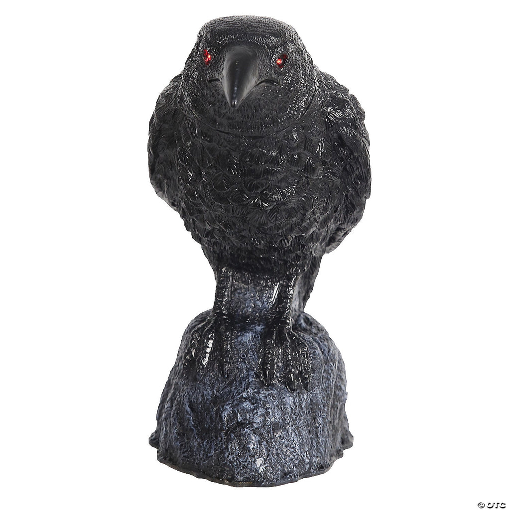 Head Turning Raven with Sound Halloween Decoration