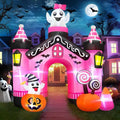Kalolary 11 FT Halloween Inflatables Ghost Archway Outdoor Decorations, Pink Castle Arch Blow Up Decorations Scary Inflatable with Build-in Lights for Yard Garden Lawn Outdoor Decor
